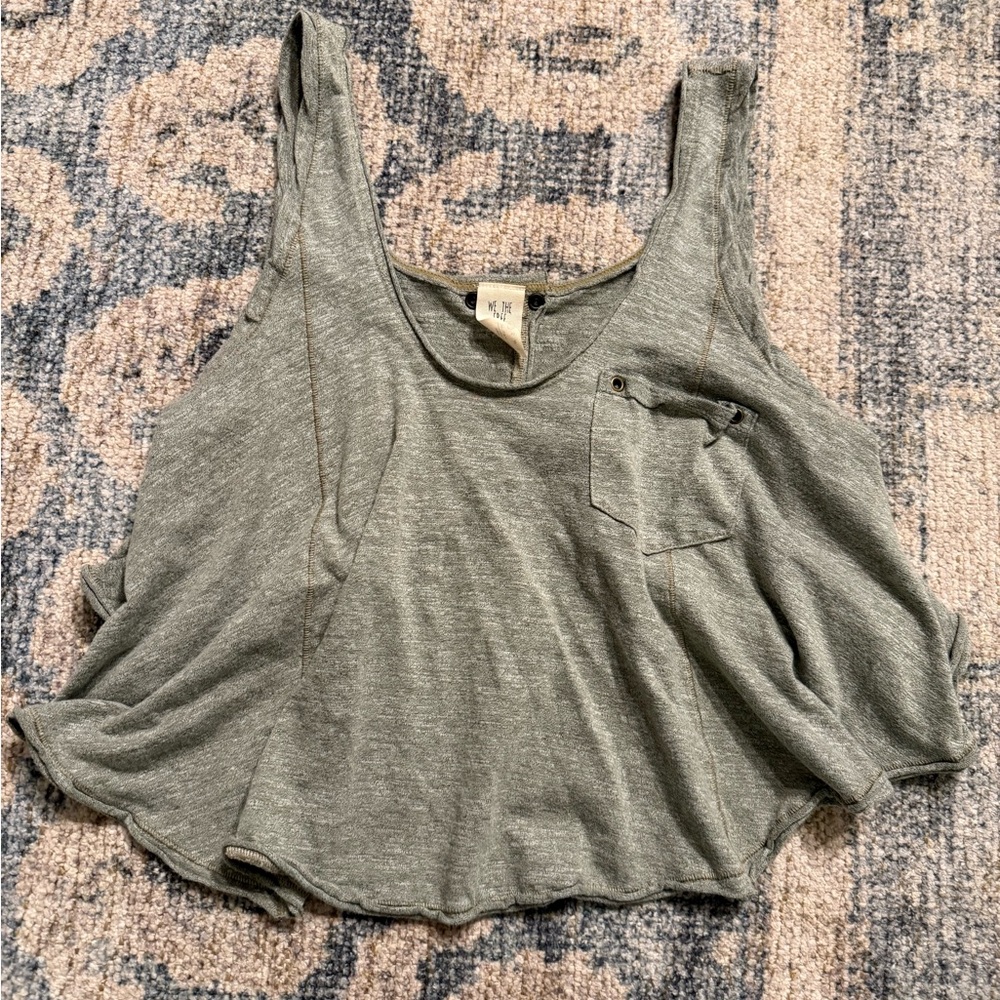 Free People Green Stevie Crop‎ Top XS Excellent Condition